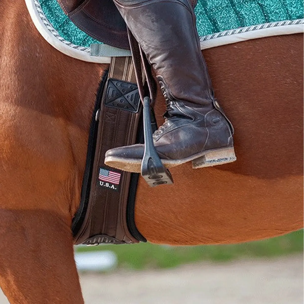 Majyk Equipe Ergonomics "Superhorse " Contoured Jump Girth With Detachable Liner Black Or Brown 5