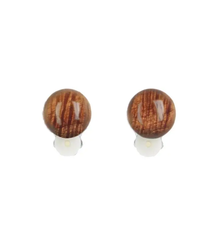 Koa Rhodium Clip Earrings 1