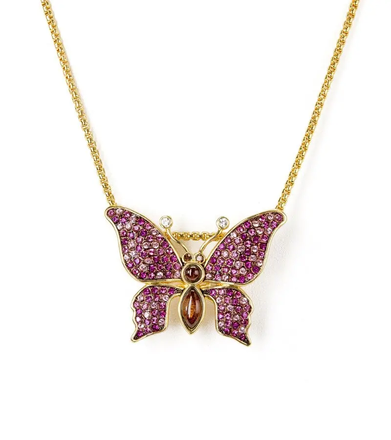 Koa Fuchsia-Rose Butterfly Pendant Koa Fine Jewelry 1