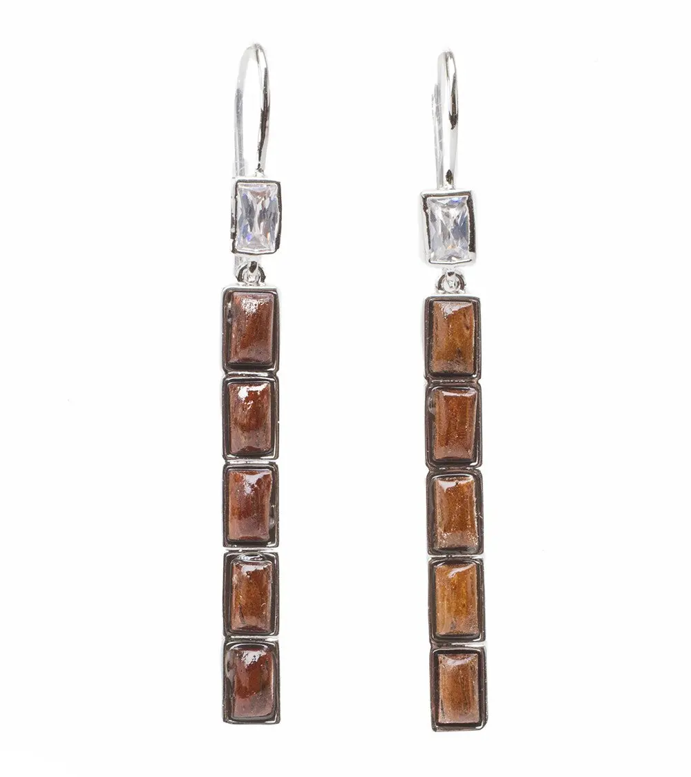 Koa Vertical Cz Earrings Rhodium Koa Fine Jewelry 1
