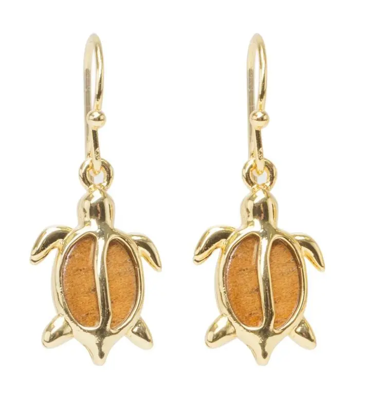 Koa Petro Gold Honu Earrings 1