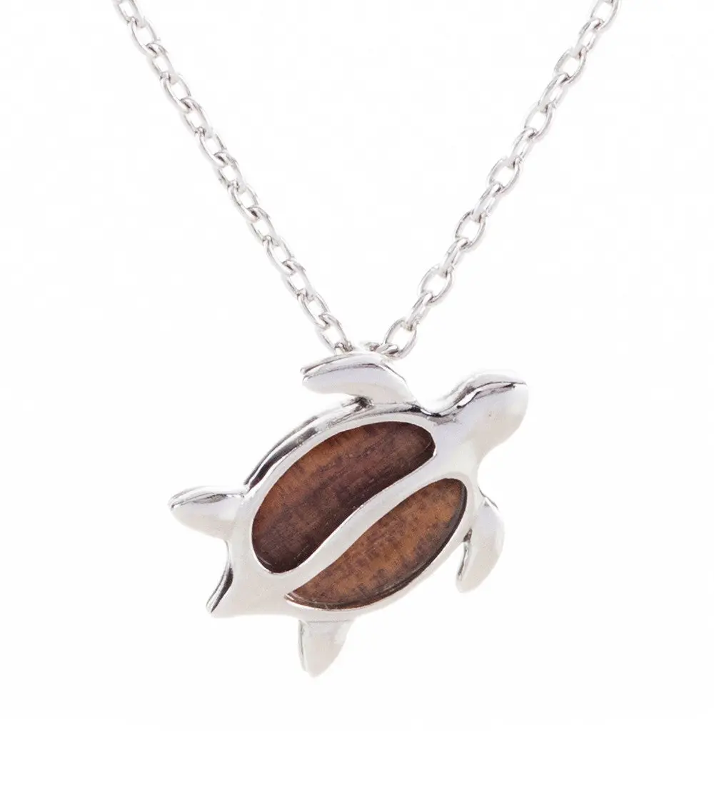 Koa Swimming Honu Pendant Ss 1