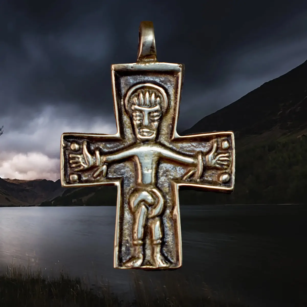 Bronze Replica Germanic Cross / Crucifix Pendant From Sweden 1