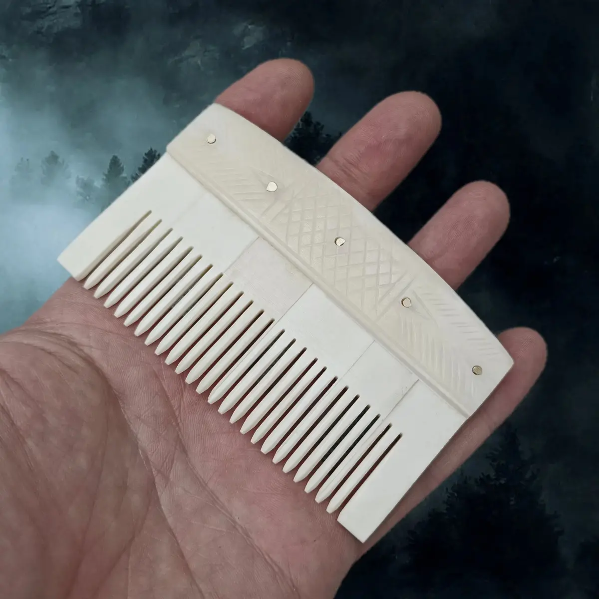 Decorated Bone Viking Comb 1
