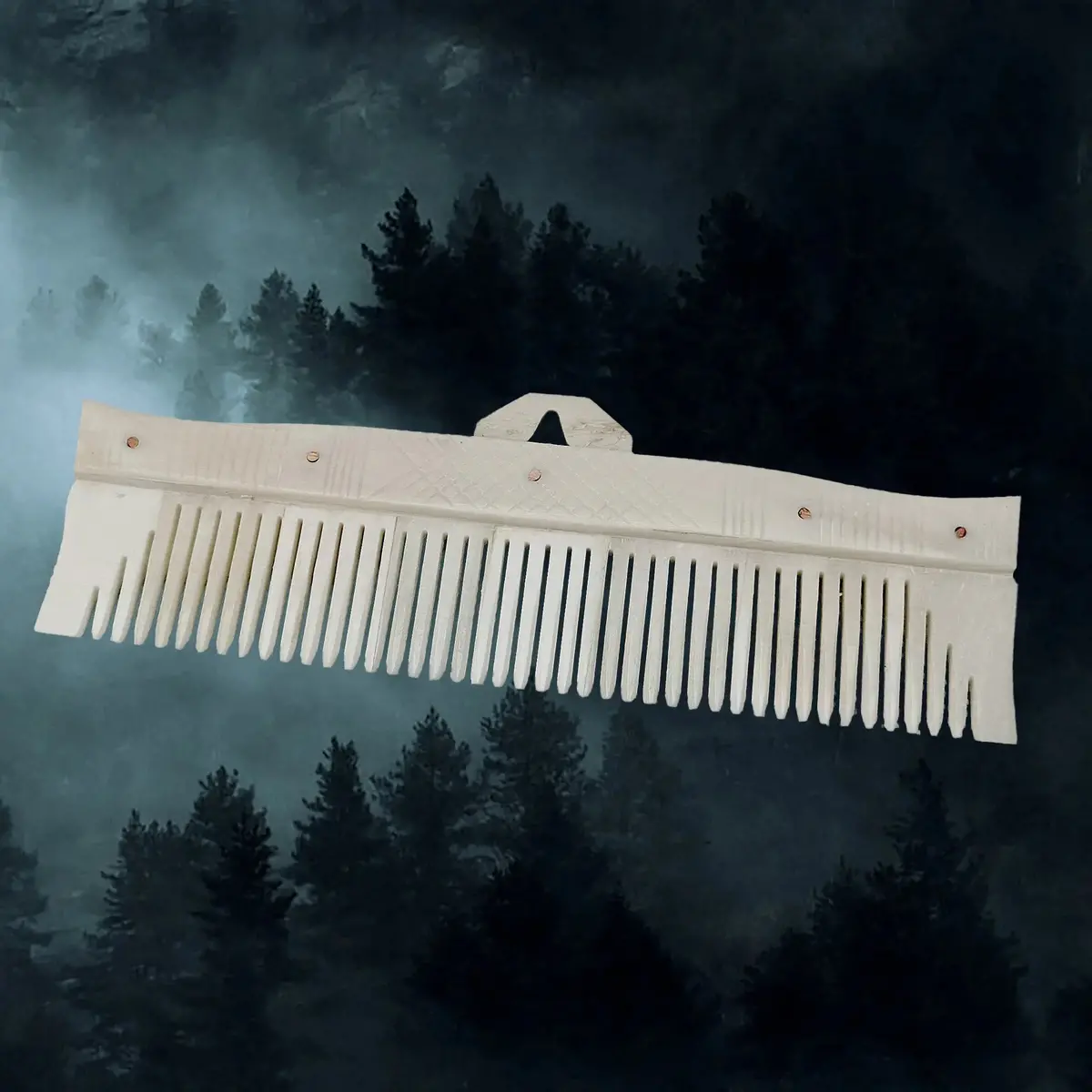 Long Decorated Bone Viking Comb With Hanger 1