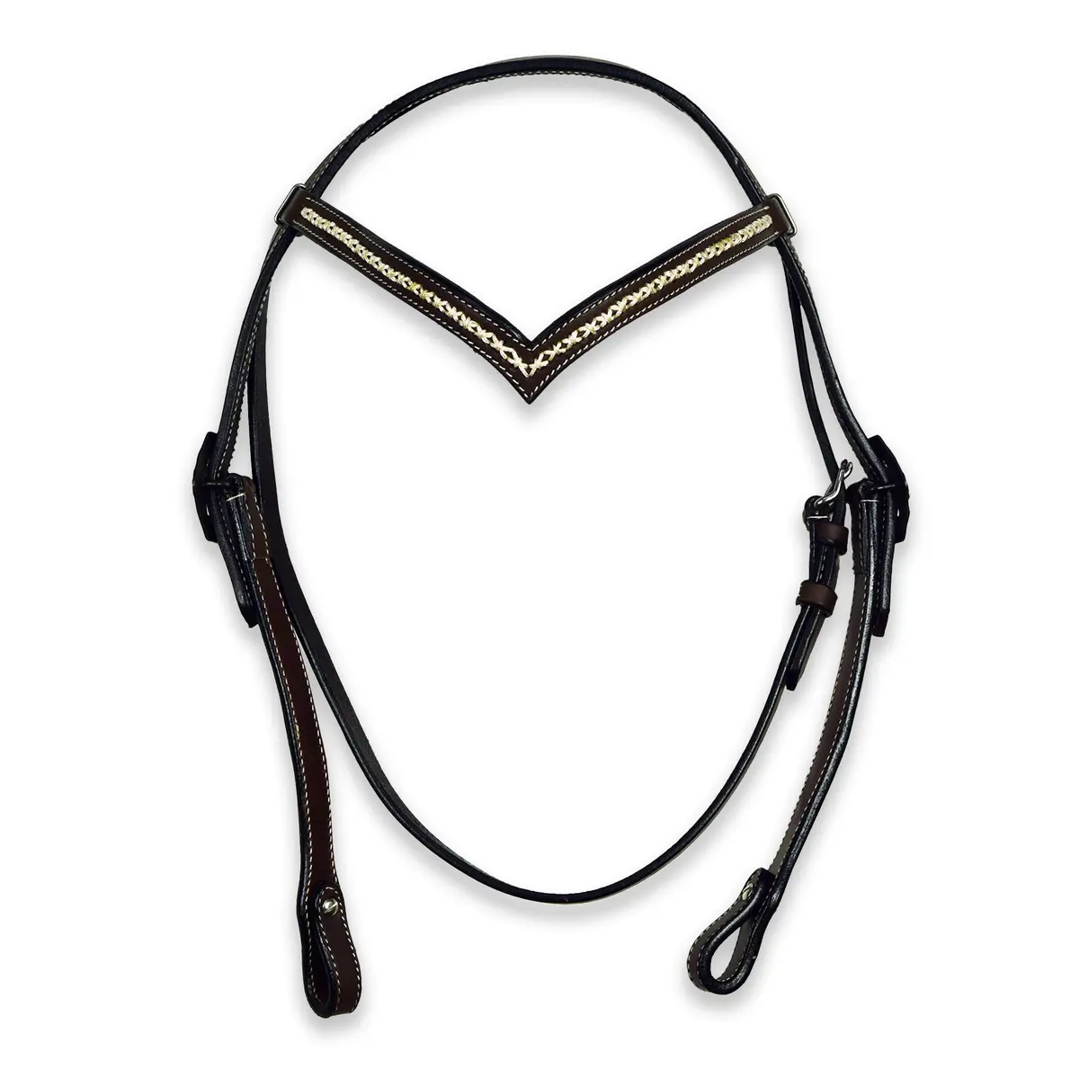 Ezy Ride Bridle V Brow And German Silver Buckle Brown 1