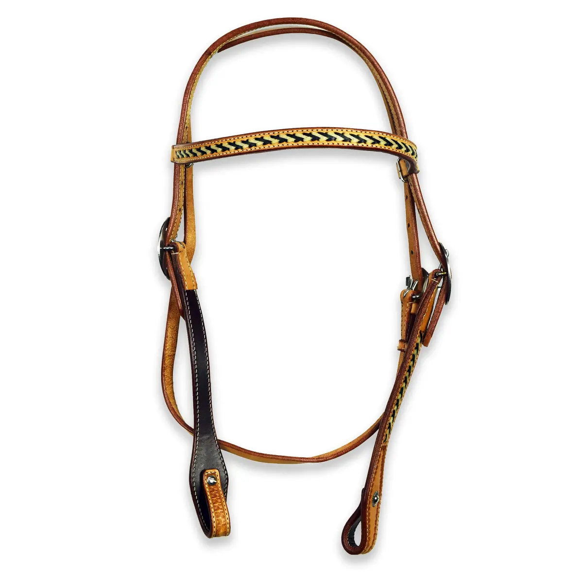 Ezy Ride Bridle With Black And Natural Lacing Lightly Oiled 1