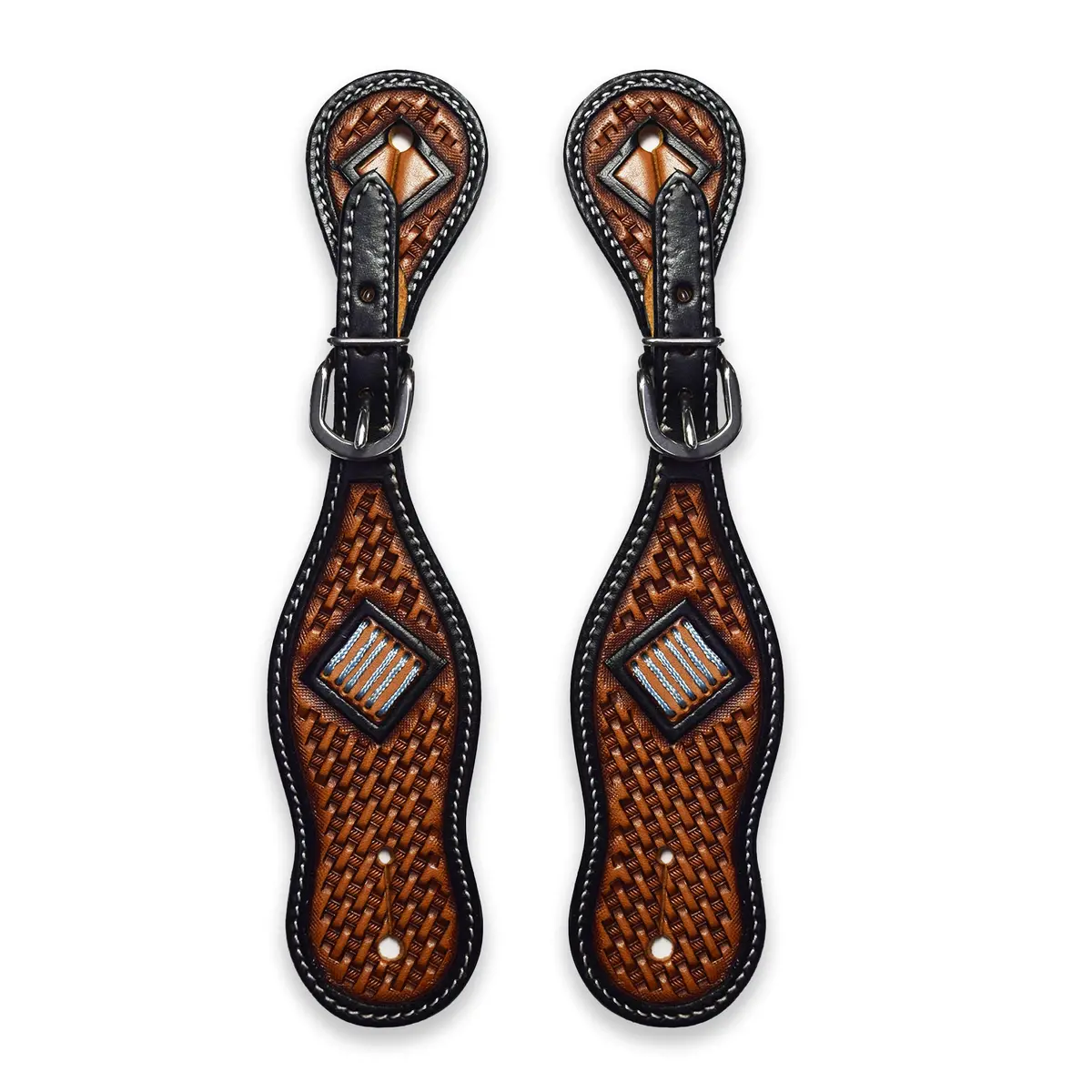 Ezy Ride Spur Strap With Basket Stamping Two Tone 1