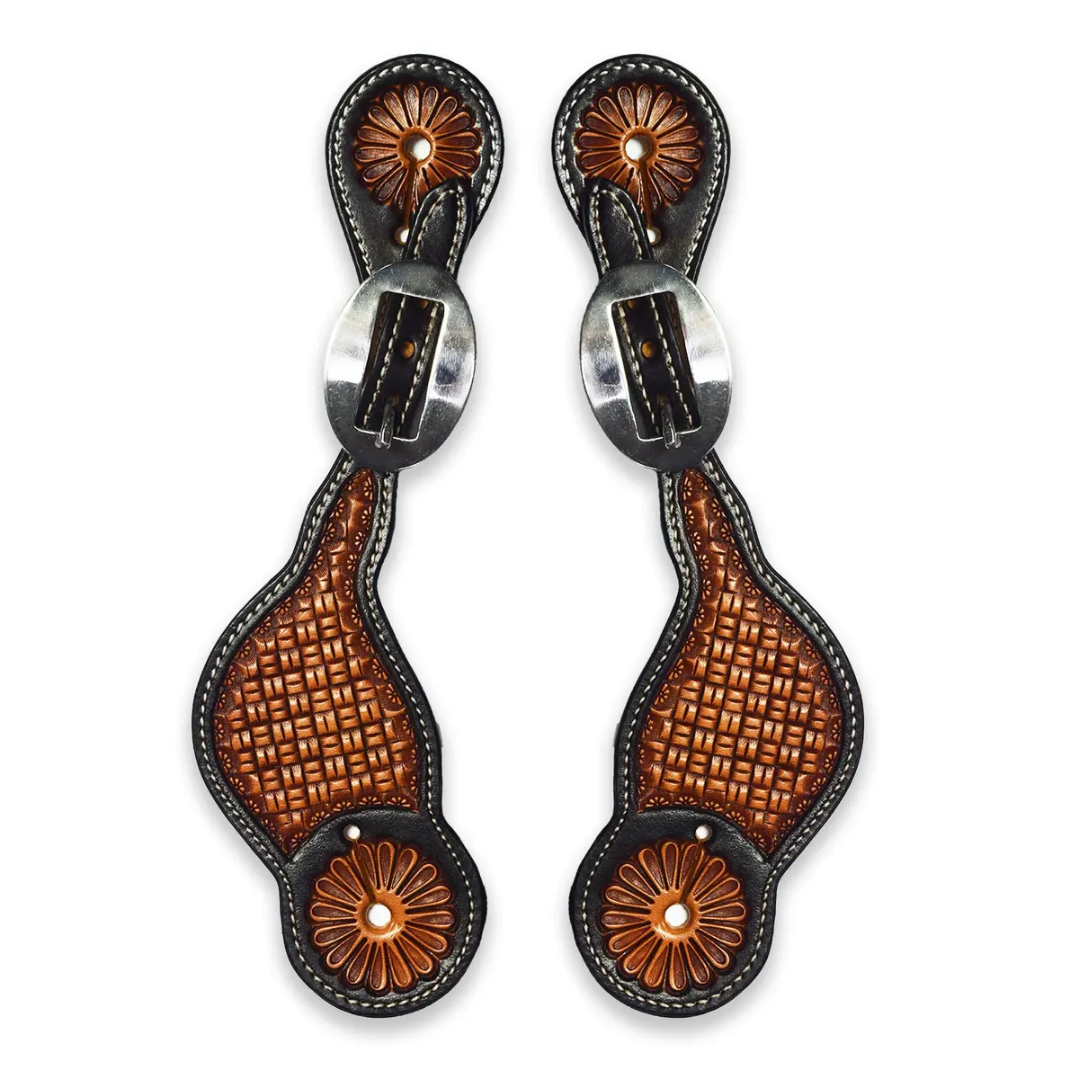 Ezy Ride Spur Strap Shaped With Weave Stamping Two Tone 1