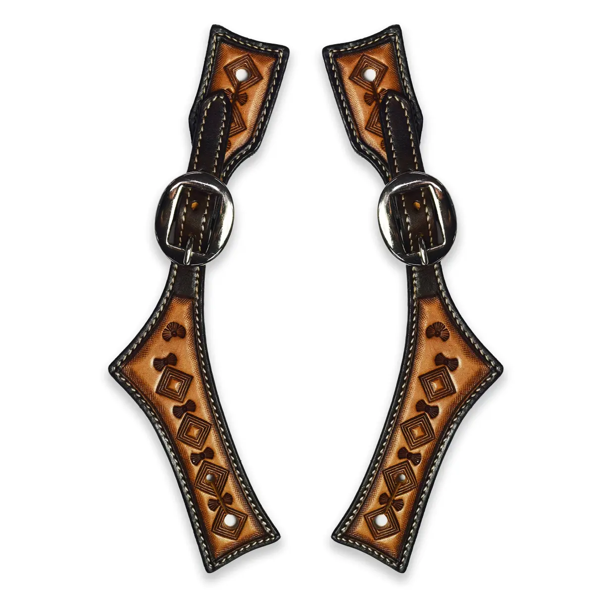 Ezy Ride Spur Stap Hatched Diamond Stamping Two Tone 1
