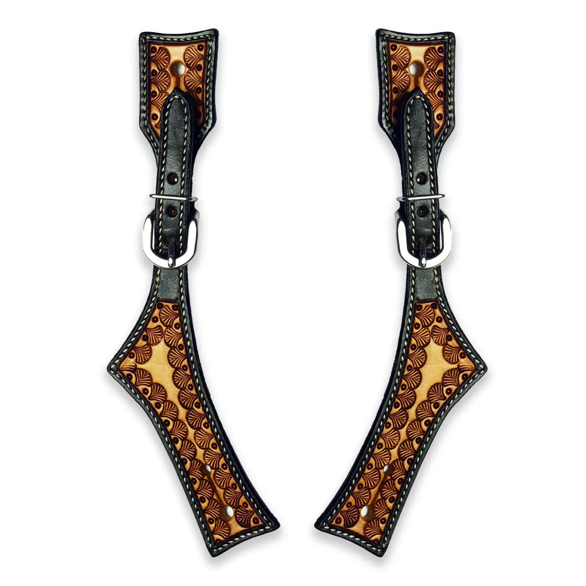 Ezy Ride Spur Stap Hatched Shell Stamping Two Tone 1