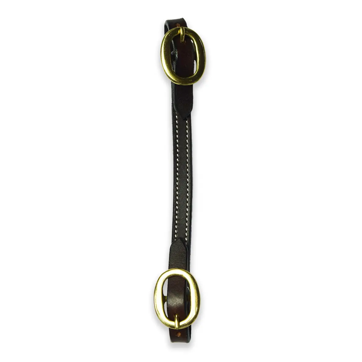 Ezy Ride Curb Strap With Brass Buckles Brown 1