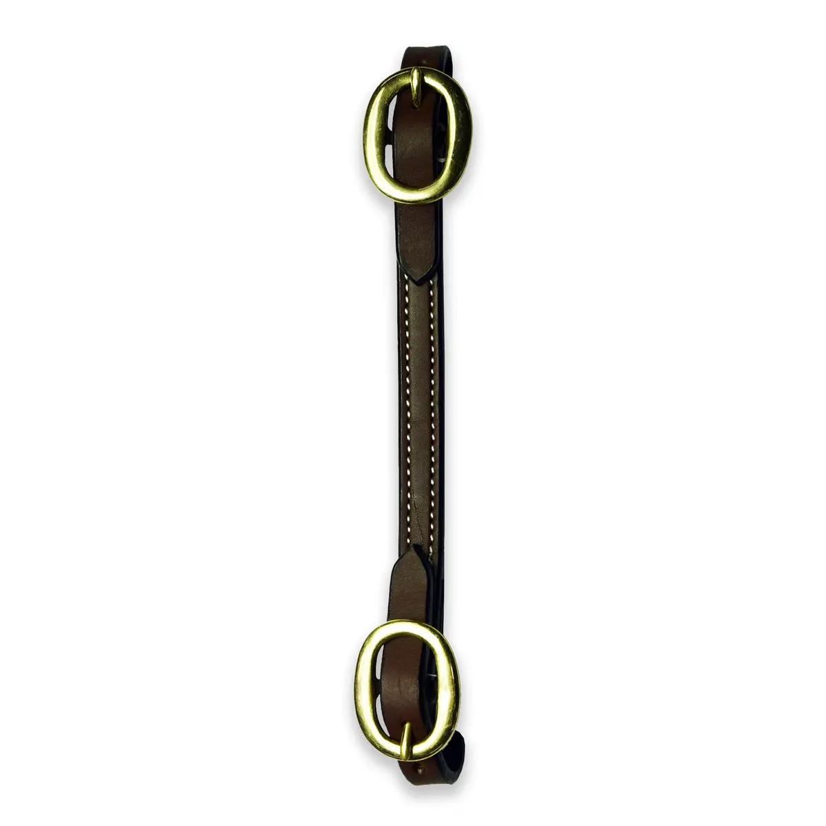 Ezy Ride Curb Strap With Brass Buckles Chocolate 1