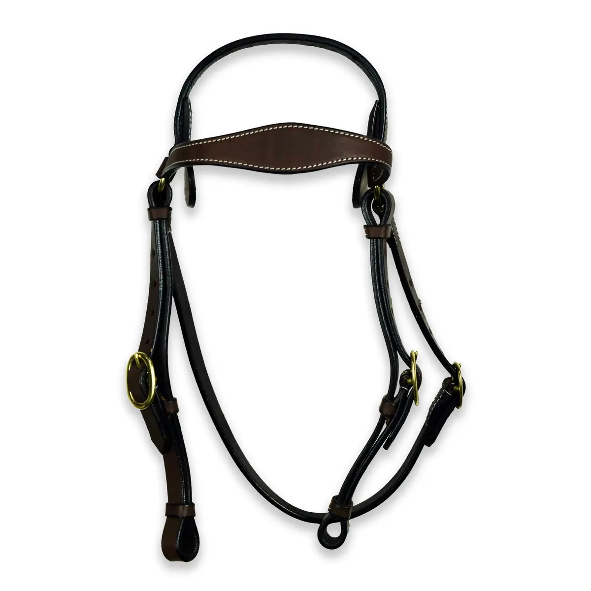 Ezy Ride Bridle Barcoo With Shaped Brow And Brass Buckles Chocolate 1
