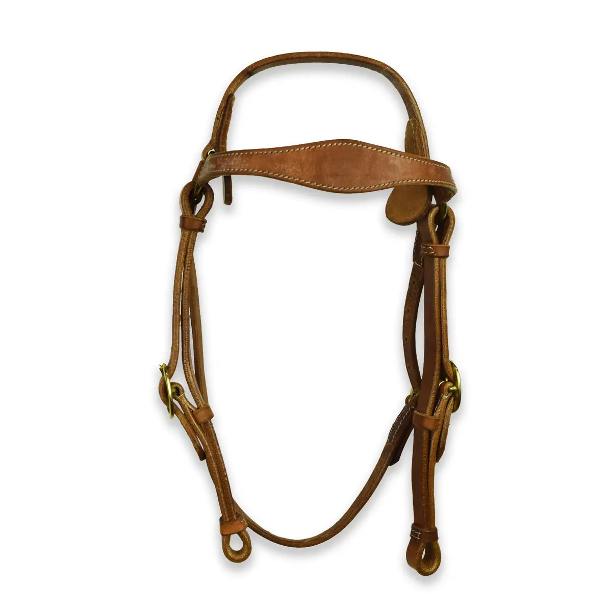 Ezy Ride Bridle Barcoo With Shaped Brow And Brass Buckles Natural Harness 1