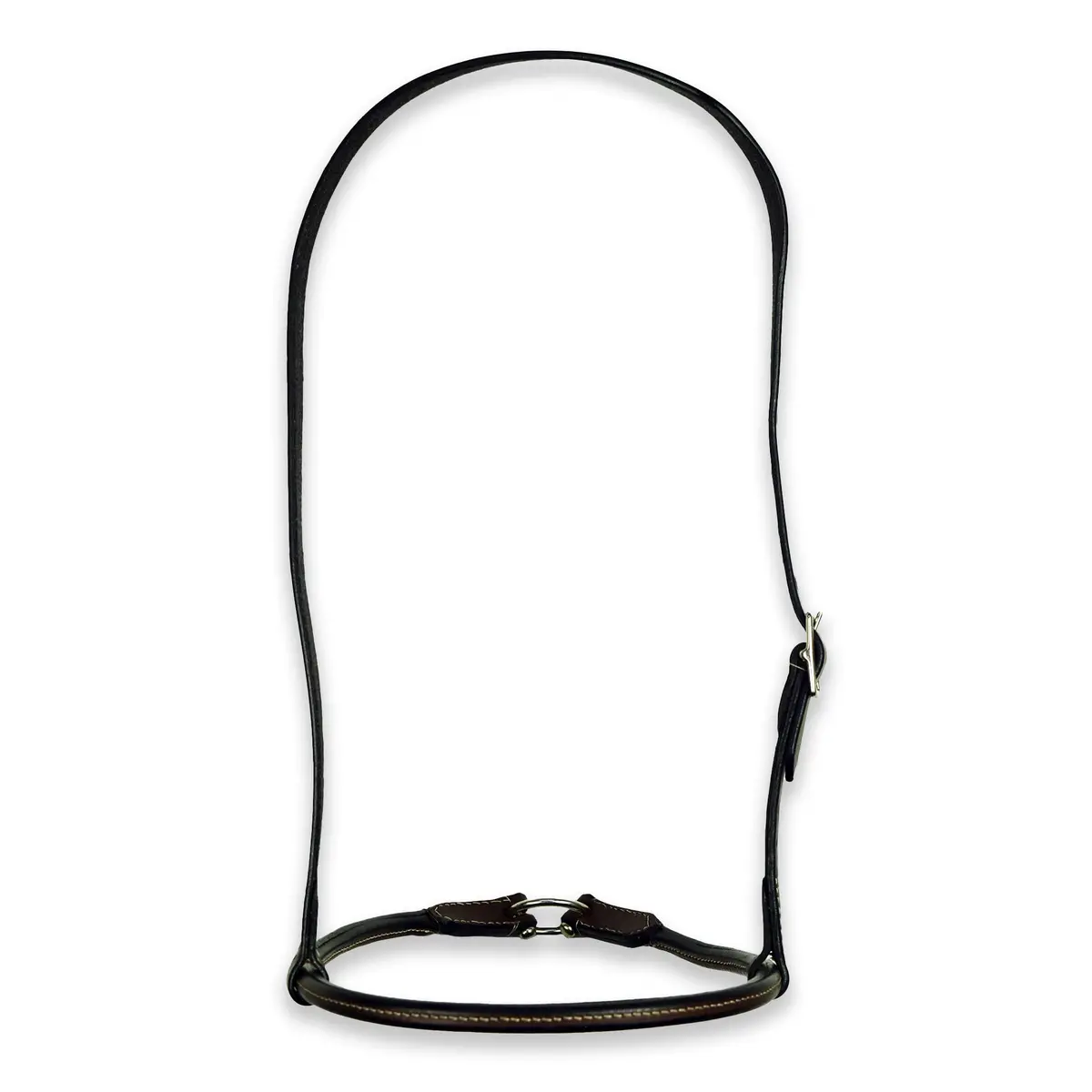 Ezy Ride Noseband Rolled Leather  Chocolate 1