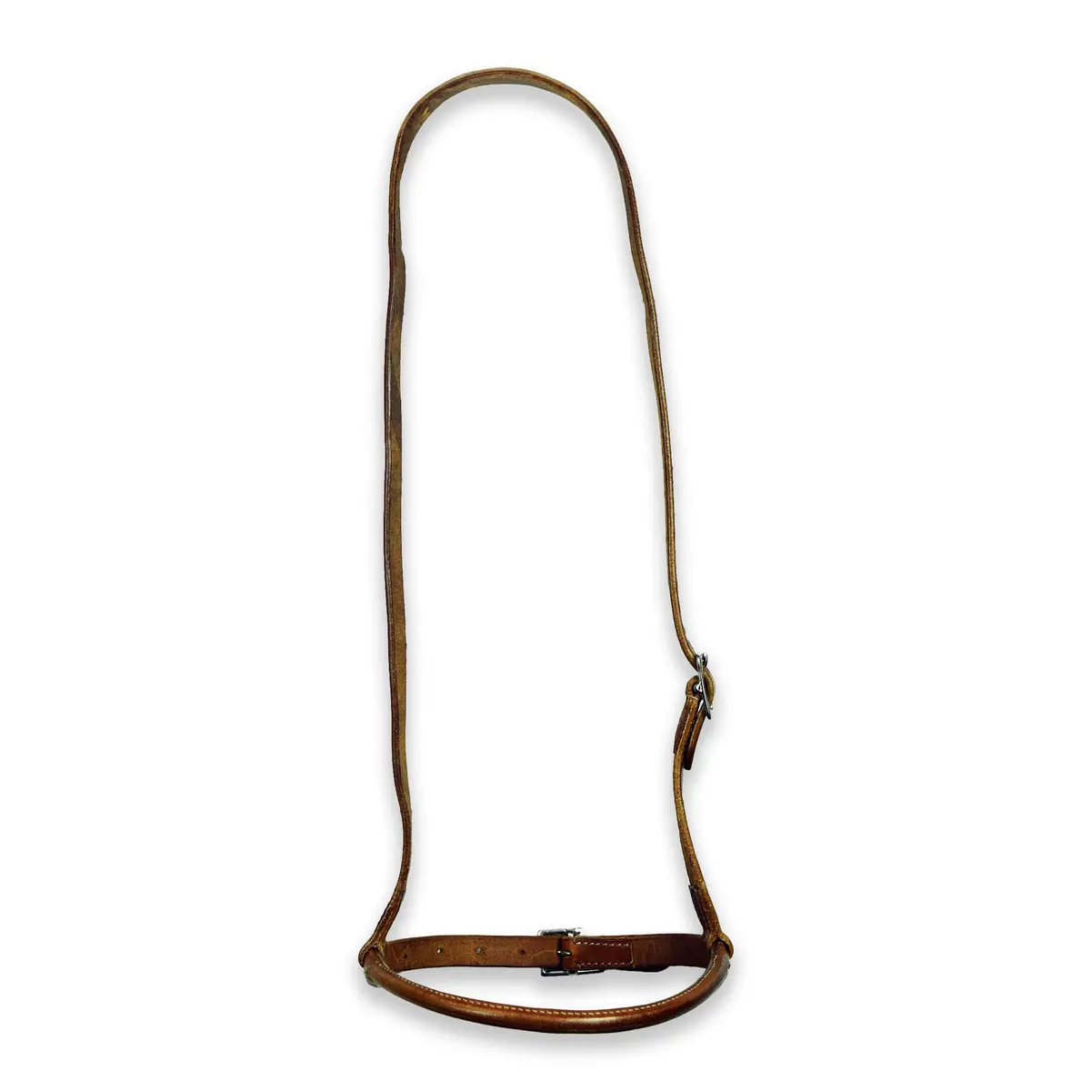 Ezy Ride Noseband Rolled Leather  Natural Harness 1