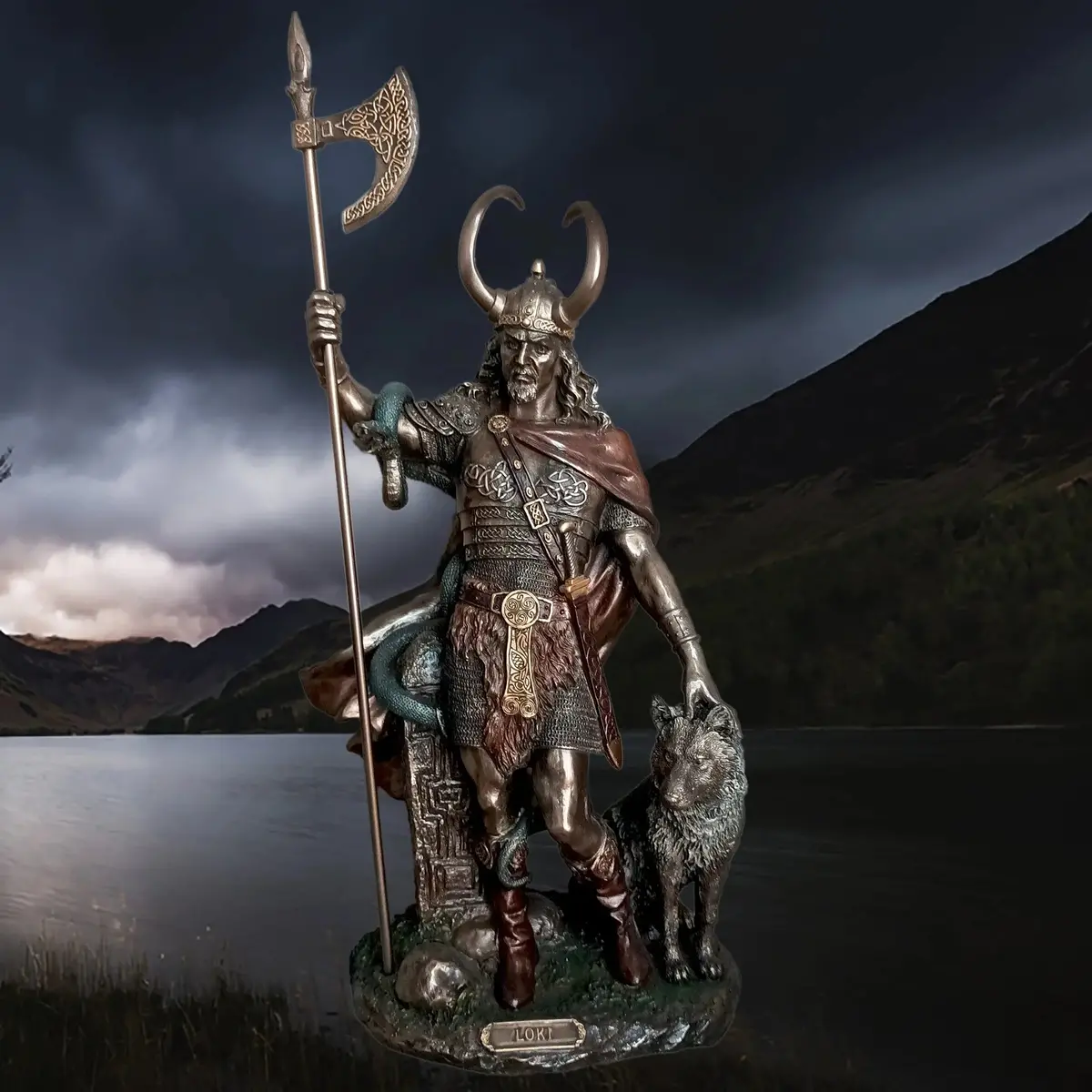 Large Resin Loki Statue - Norse God Mythology 1