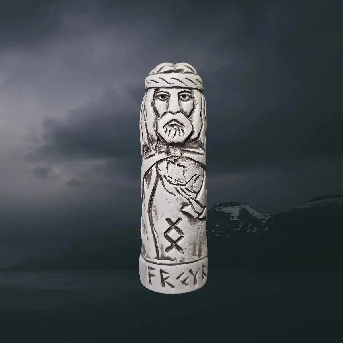 Hand-Crafted Ceramic Norse God Freyr Statuette 1