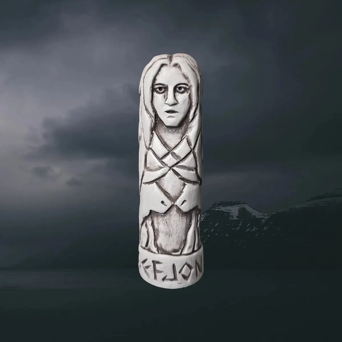 Hand-Crafted Ceramic Norse Goddess Gefjon Statuette 1