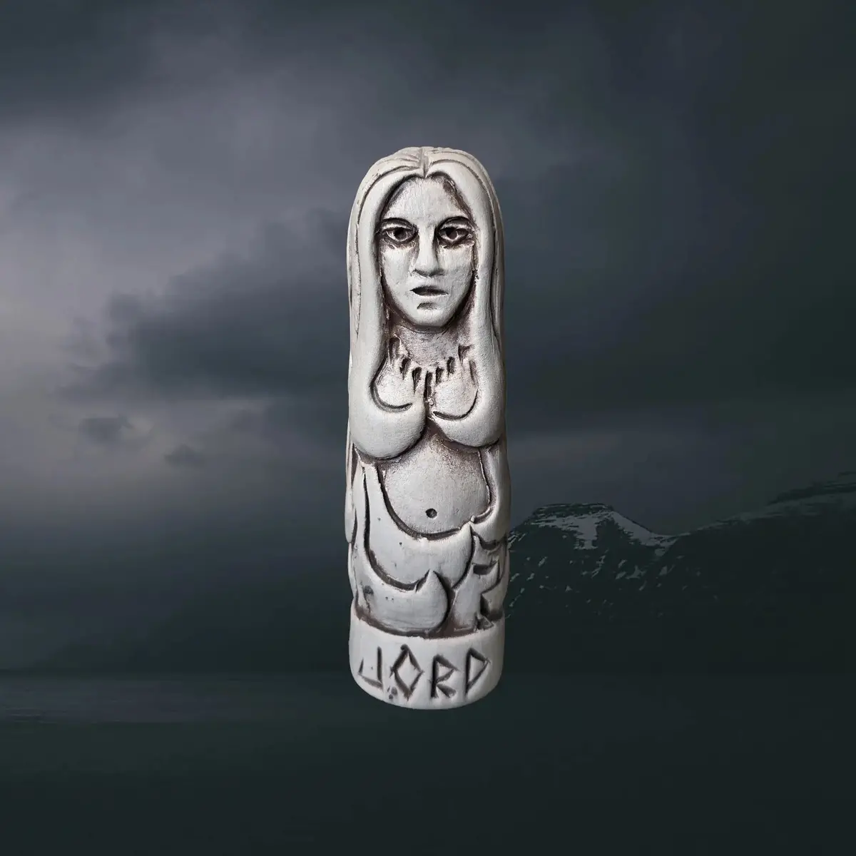 Hand-Crafted Ceramic Norse Goddess Jord Statuette 1