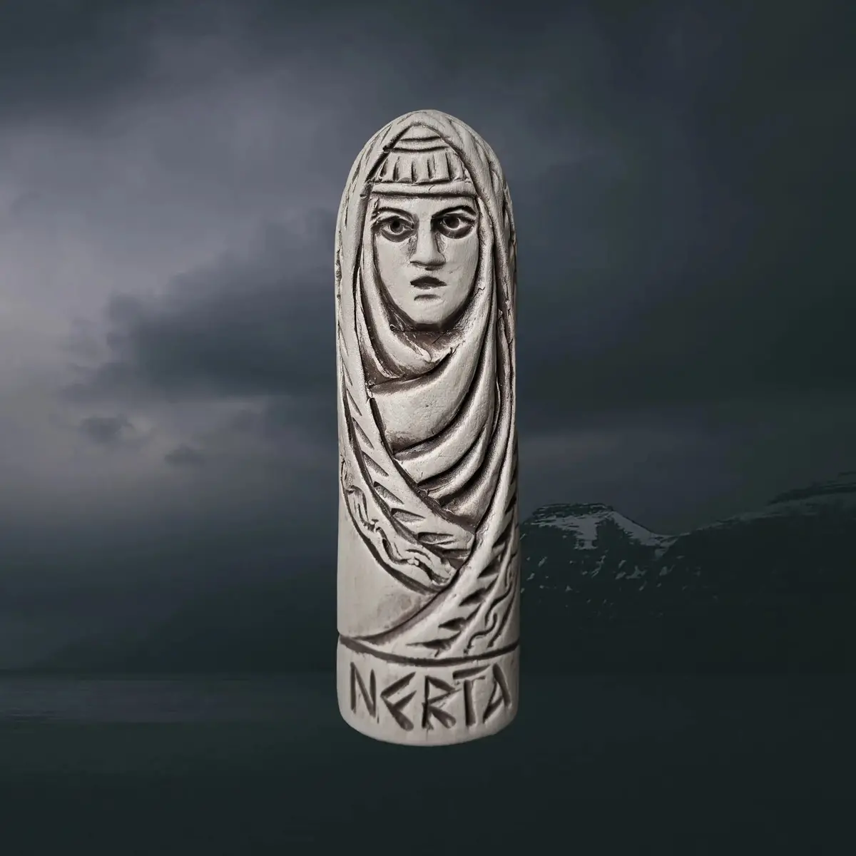 Hand-Crafted Ceramic Norse Goddess Nerta (Nerthus) Statuette 1