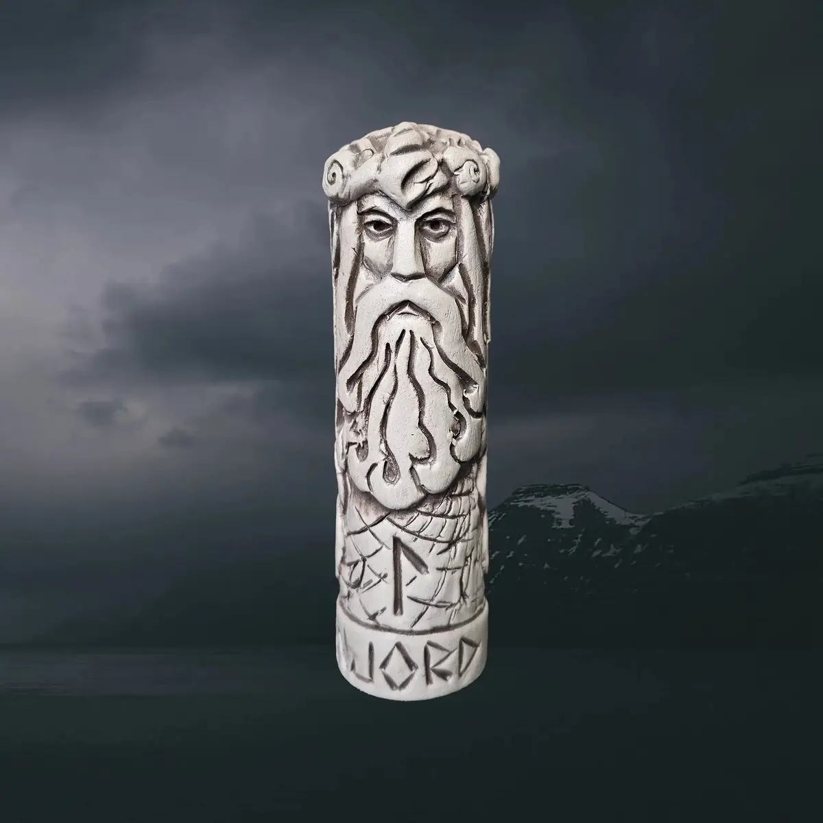 Hand-Crafted Ceramic Norse God Njord Statuette 1