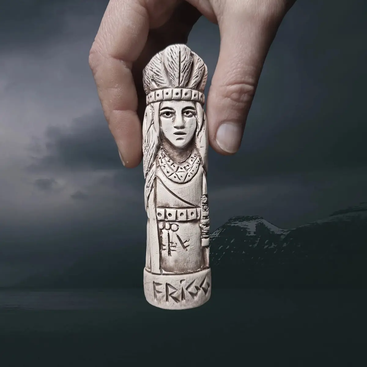 Hand-Crafted Ceramic Norse Goddess Frigg Statuette 2