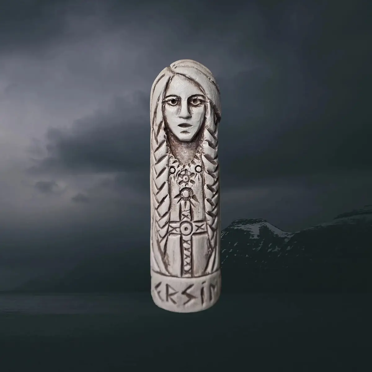 Hand-Crafted Ceramic Norse Goddess Gersimi Statuette 1