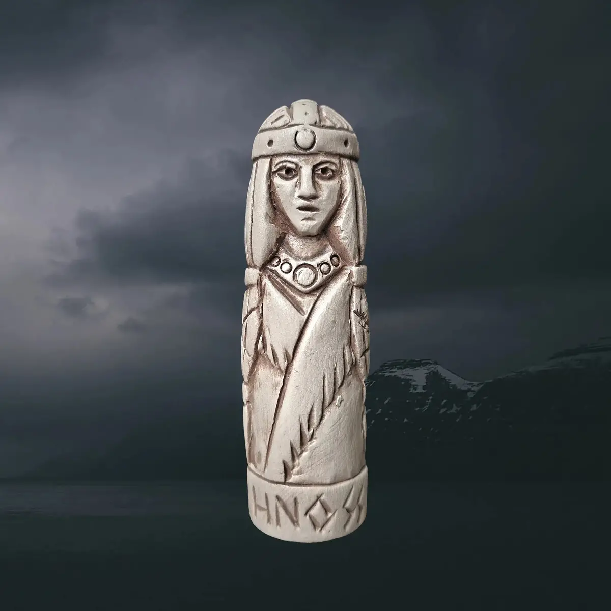 Hand-Crafted Ceramic Norse Goddess Hnoss Statuette 1