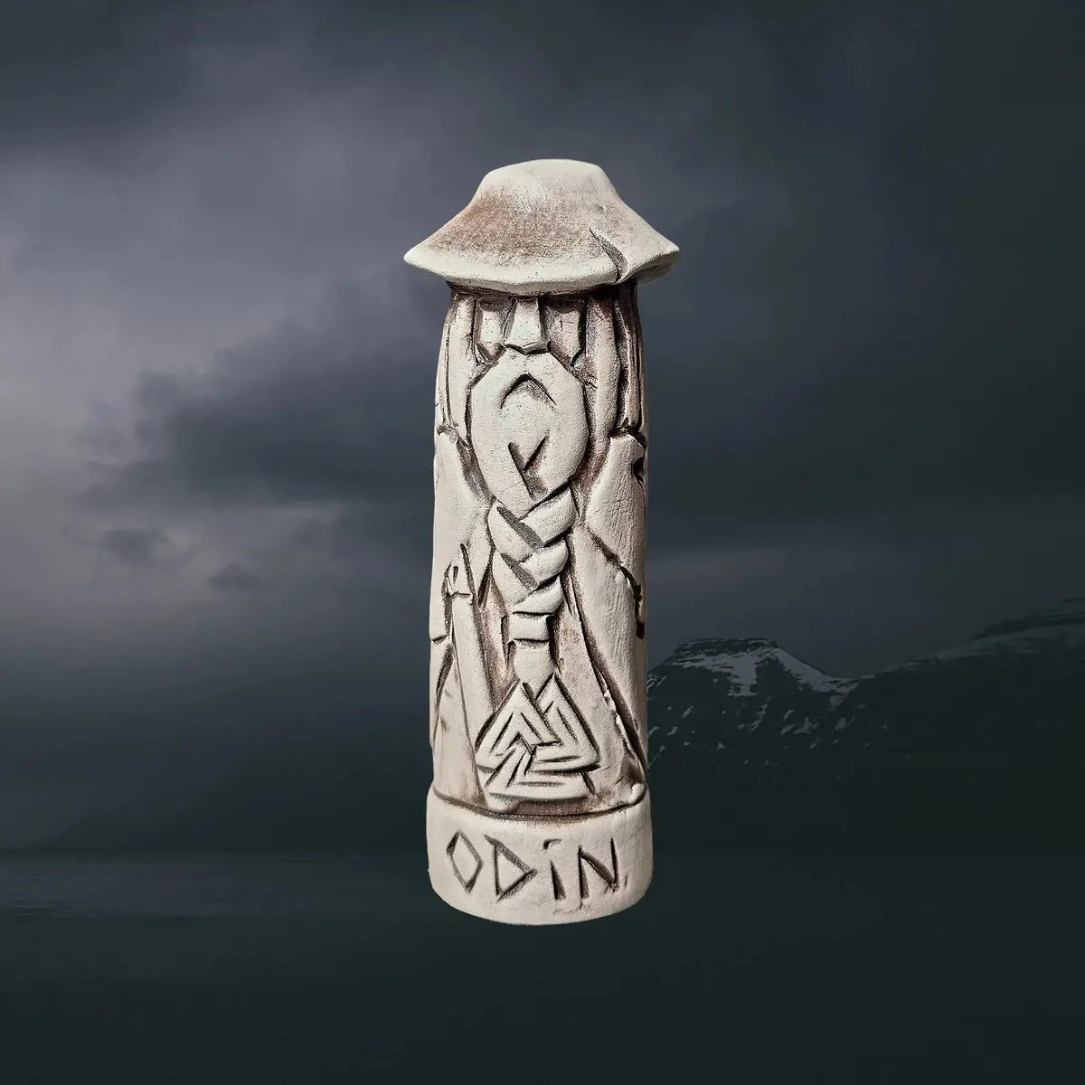 Hand-Crafted Ceramic Norse God Odin The Wanderer Statuette 1