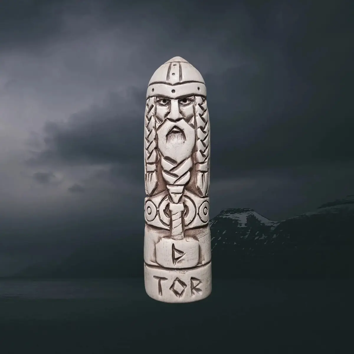 Hand-Crafted Ceramic Norse Thunder God Thor Statuette 1