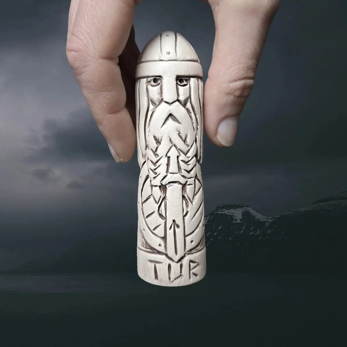 Hand-Crafted Ceramic Norse God Tyr Statuette 2