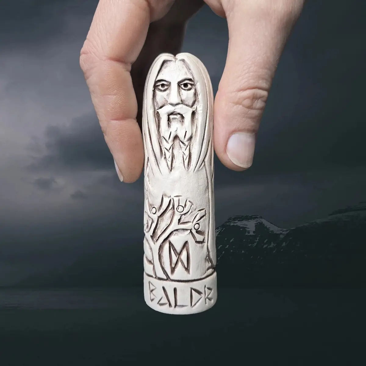 Hand-Crafted Ceramic Norse God Baldr Statuette 2
