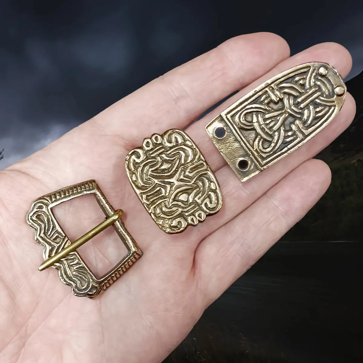 Borre Style Complete Viking Buckle Set From Birka 1