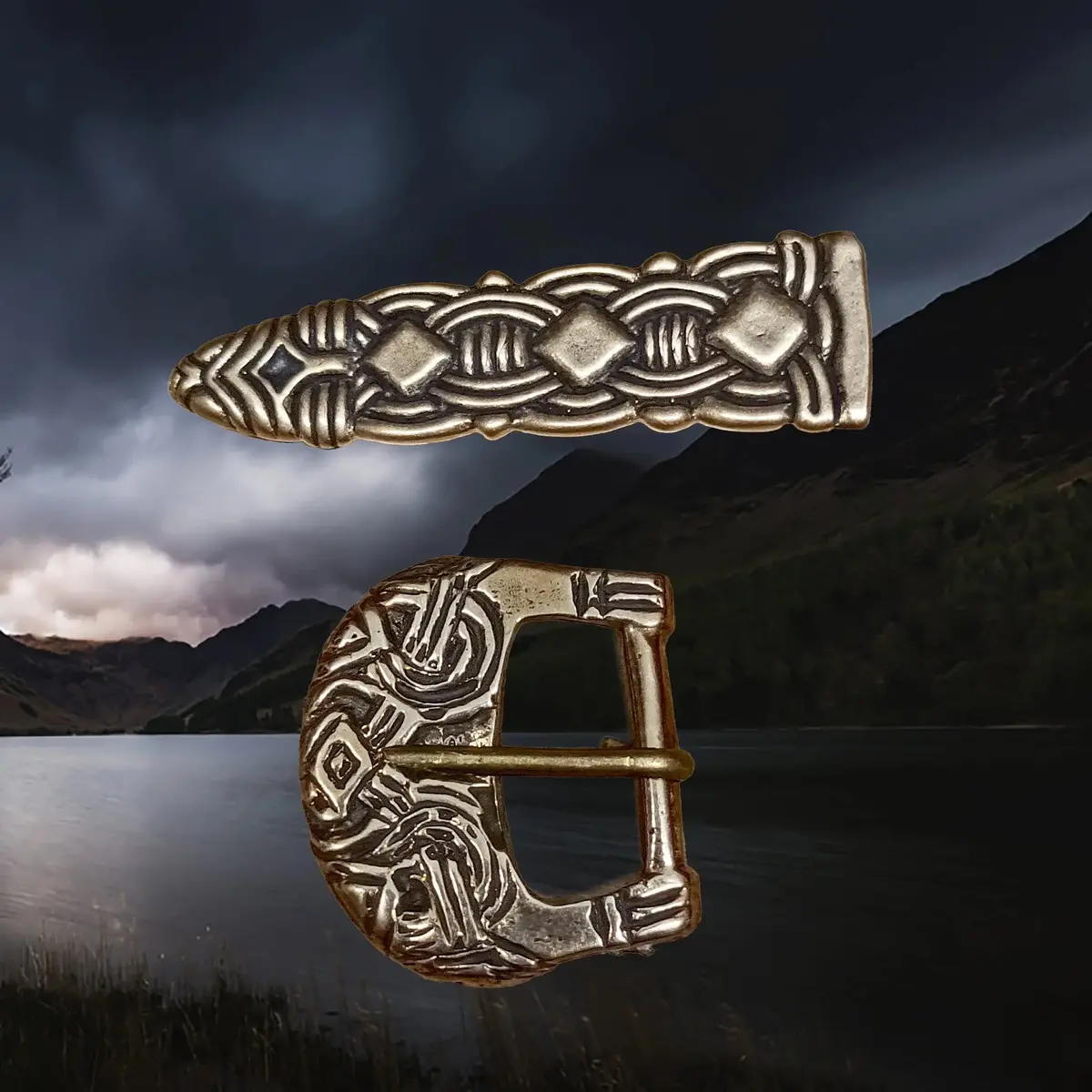 Bronze Borre Style Buckle Set From Birka 1