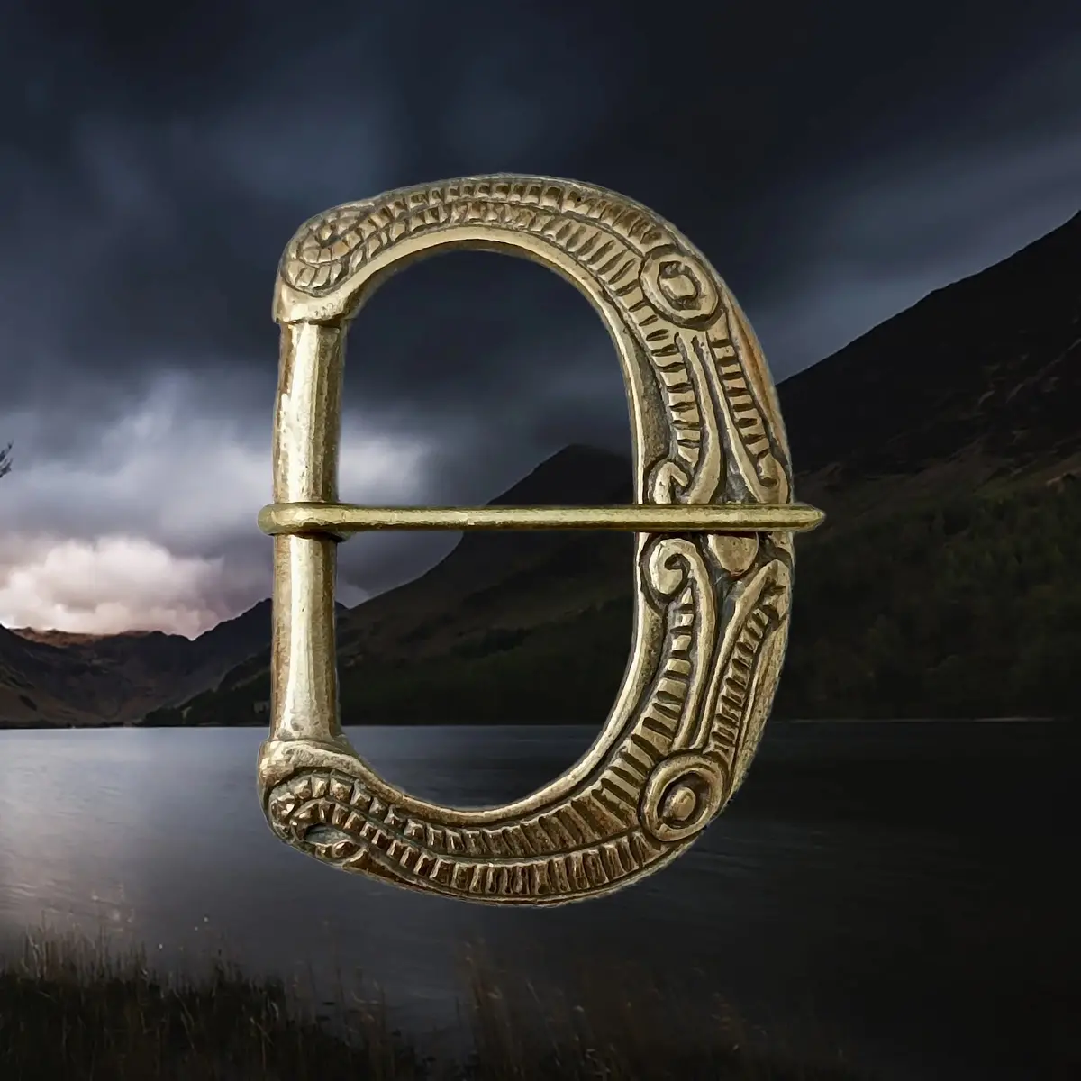 9Th - 10Th Century Large Ornate Bronze Replica Viking Buckle 1