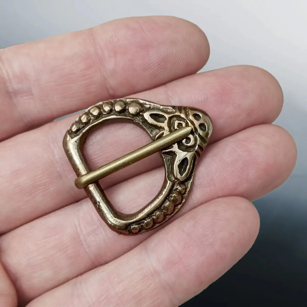 9Th - 11Th Century Replica Viking Bronze Buckle With Animal Head 2