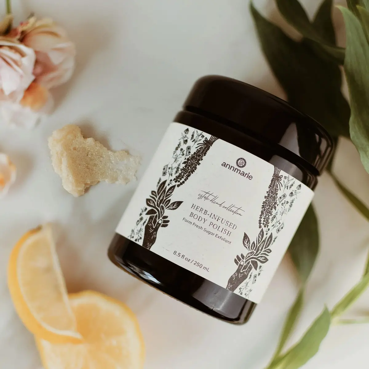 Herb-Infused Body Polish: Farm Fresh Sugar Exfoliant 250Ml -Annmarie Skincare 1