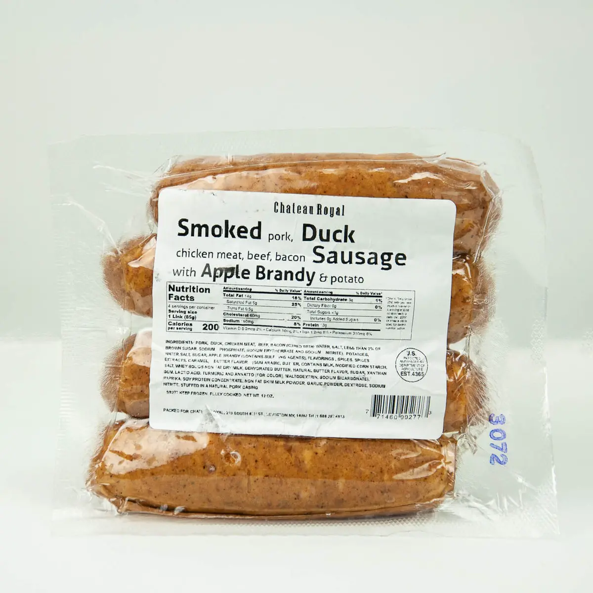 Pekin Duck Smoked Sausage With Apple Brandy | 12 Oz. 2