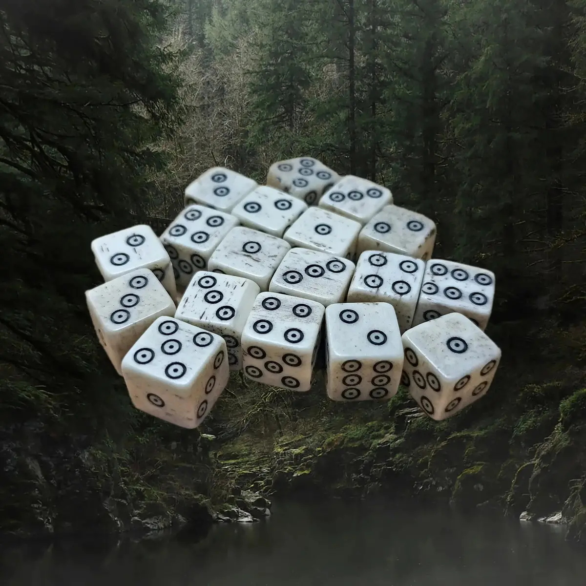 Viking Age Replica Cow Bone Dice With Dot And Ring Marks - Small Size 1