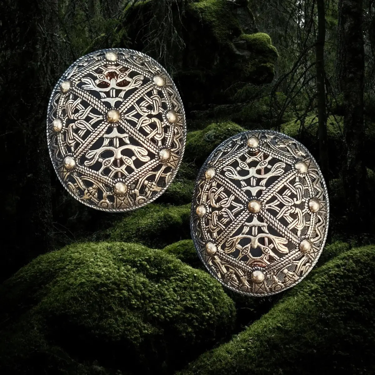 Viking Age Replica - Bronze Openwork Tortoise Brooches From Akershus 1