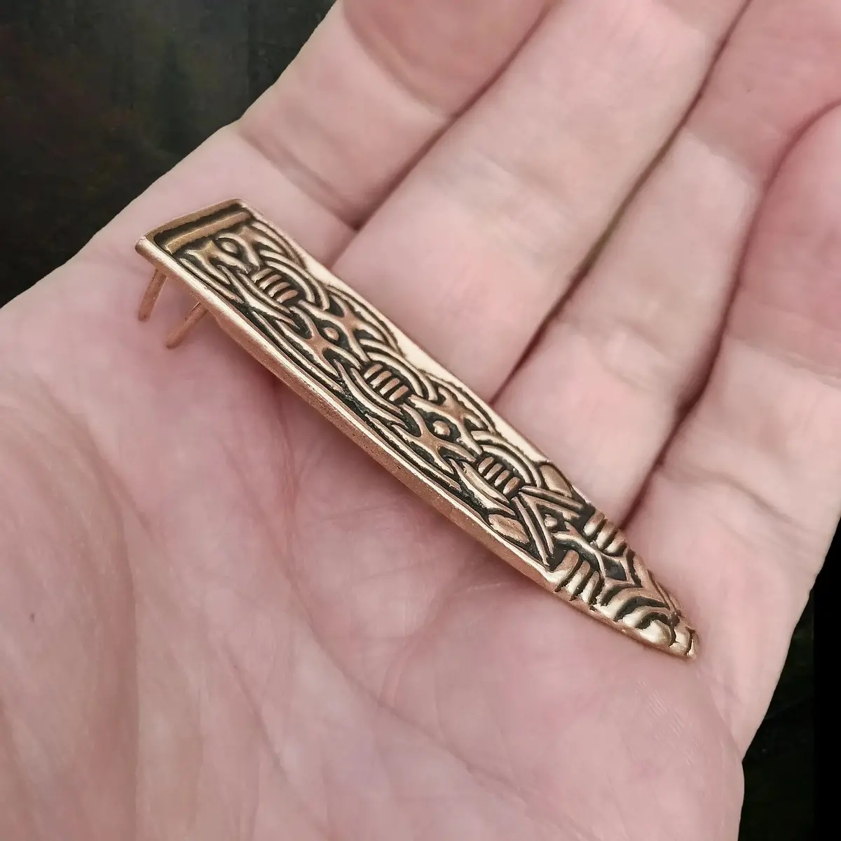 Bronze Borre Style Viking Strap End 2