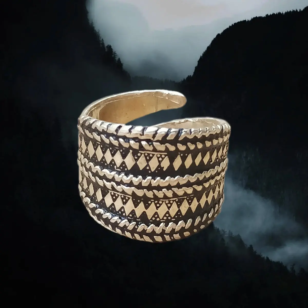 Viking Age Replica - Decorated Bronze Replica Viking Ring From Rone 1
