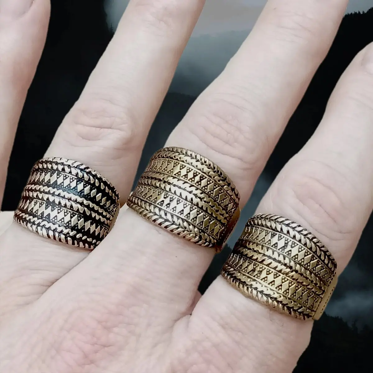 Viking Age Replica - Decorated Bronze Replica Viking Ring From Rone 2