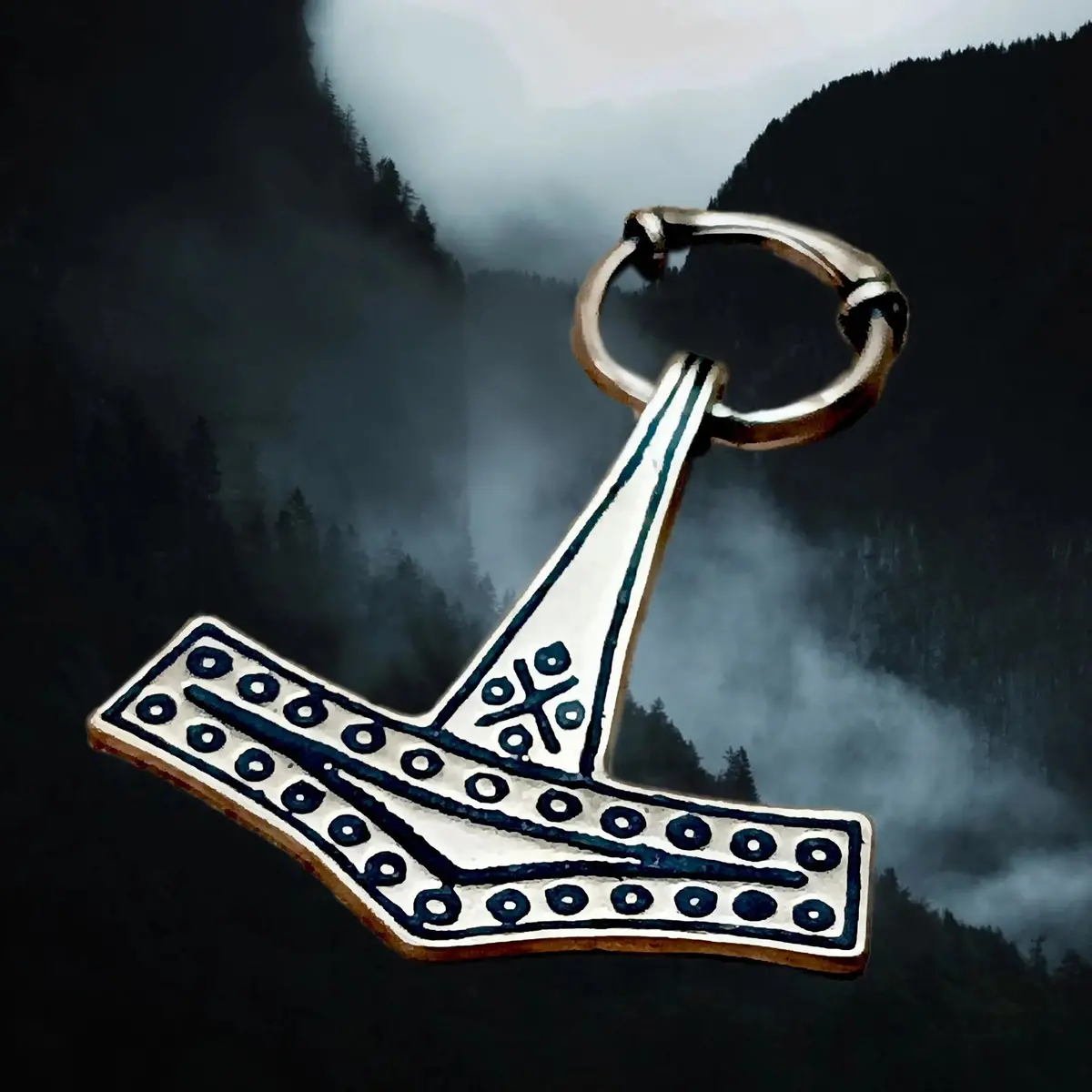 Viking Age Replica - Bronze Thor's Hammer Pendant With Ring Hanger 2