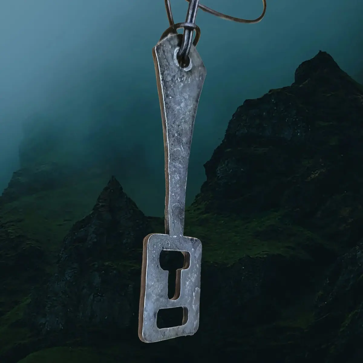 Replica Viking Age Hand-Forged Iron Padlock Key Pendant 1