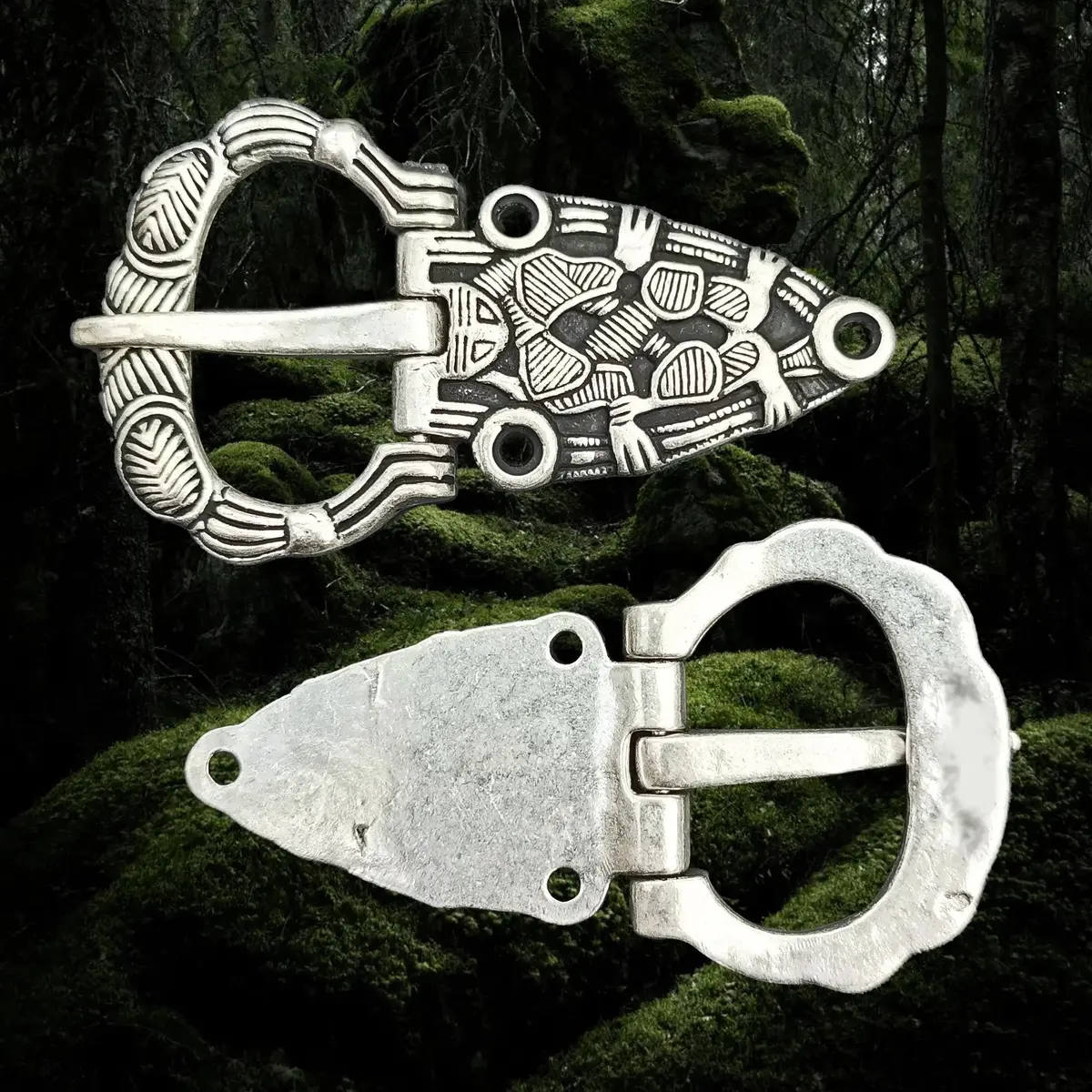Silver Plated Oseberg Style Viking Buckle 1
