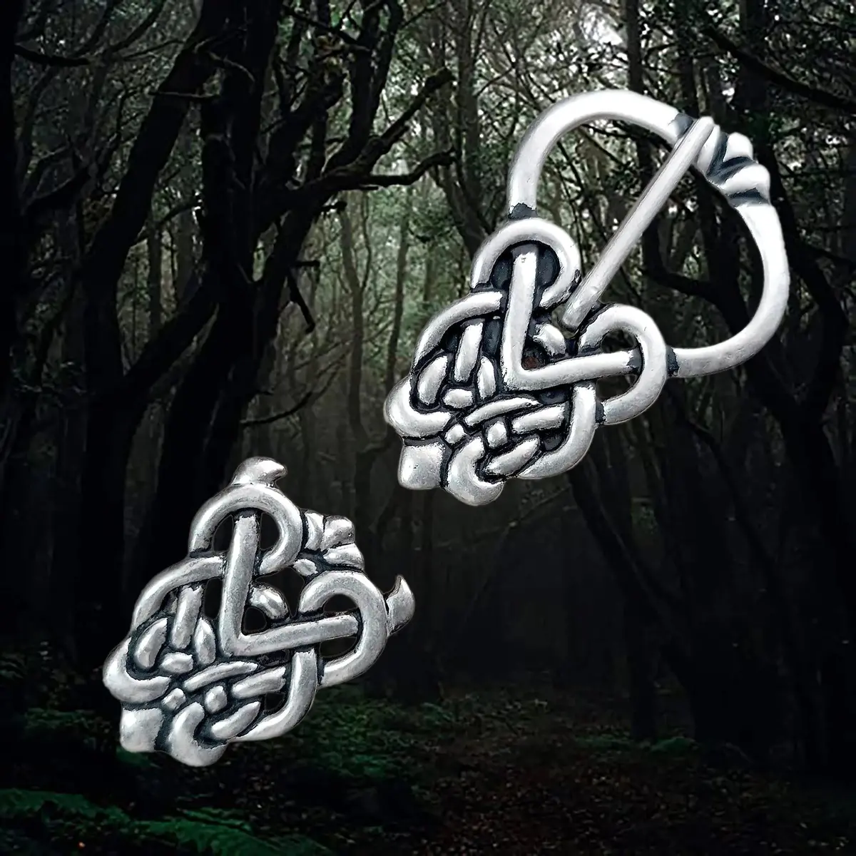 Silver Plated Ringerike Style Knotwork Viking Buckle Set 1