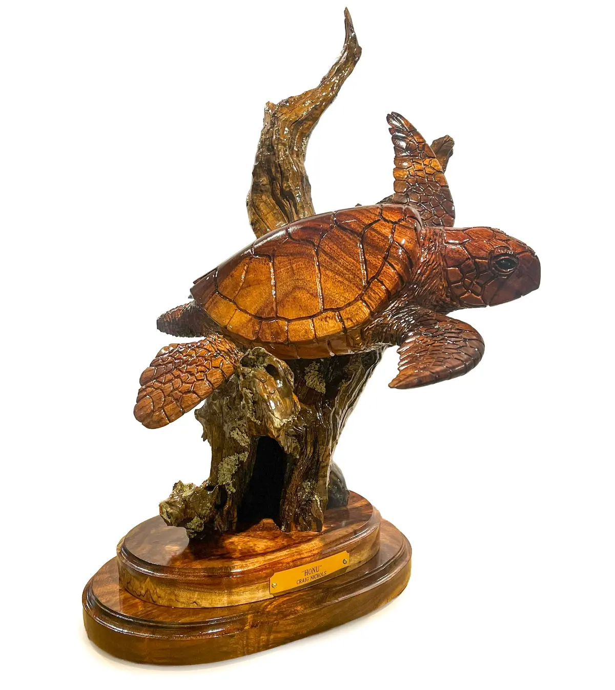 Wood Sculpture "Honu" By Craig Nichols 1
